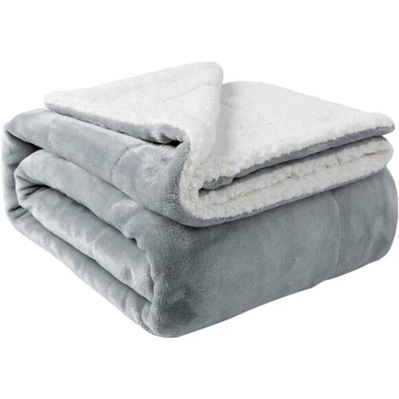 Sherpa Blanket Twin Thick Warm Blanket for Winter Bed Super Soft Fuzzy - Picture 1 of 7